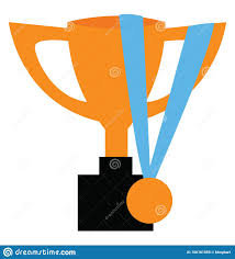 Clipart D'une Médaille Bleue Sur Un Trophée D'or, Un Vecteur Ou Une Illustration De Couleur Illustration de Vecteur - Illustration du fond, vecteur: 160161859