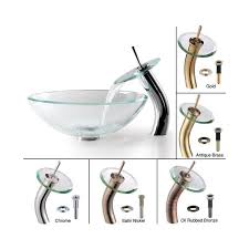 Glass Vessel Sink And Waterfall Faucet