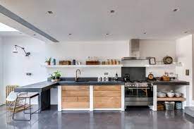 dreamy concrete kitchen floors