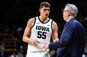 Iowa's luka garza (55) reacts after scoring against texas tech during the first half of an ncaa college basketball game thursday, nov. Iowa Basketball Luka Garza Lives Up To Hype In First Game Of Season