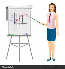 Business Women Near Flip Chart With Pointer Promo Poster