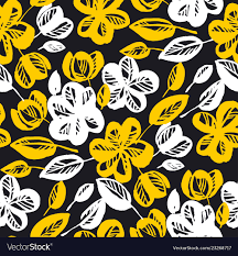 black flowers repeatable motif vector image