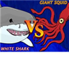 giant squid v great white shark