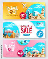 travel package vector banner set design