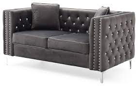 paige tufted velvet sofa midcentury