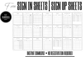 free sign up sheet sign in sheet