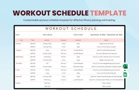 workout template in excel free