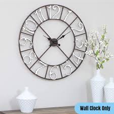 Rustic Country Metal Round Wall Clock