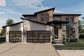 Modern House Plan With 3 Car Garage