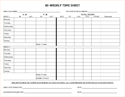005 Free Bi Weekly Timesheet Template Printable Time Sheets