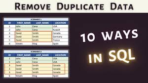 how to remove duplicate data in sql