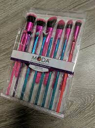 moda 14 pc ultimate makeup brush set includes stippler contour foundation concealer shader lash liner lip brushes