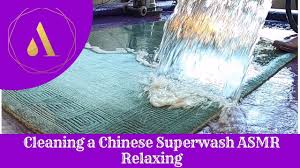 cleaning a chinese superwash rug asmr