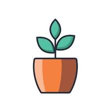 Colored Thin Icon Of Plant Pot