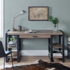 Color:ash grey material:benchmade with fsc certified reclaimed pine Walker Edison Furniture Company 60 In Ash Grey Rectangular 1 Drawer Writing Desk With Keyboard Tray Hd60ubs30ag The Home Depot