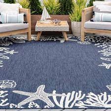 tayse rugs eco coastal navy 4 ft x 6