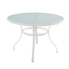 round tempered glass patio table and
