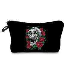halloween new cosmetic bags skull rose