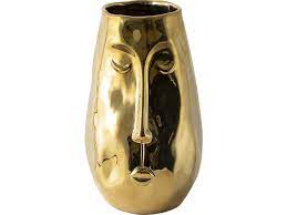 Gusta Gold Vase With Face