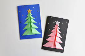 What exactly is christmas card ideas for kids? Christmas Tree Card Easy 3d Paper Tree Card One Little Project
