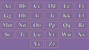 26 letters of the english alphabet