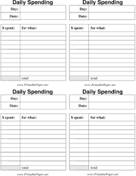 Printable Daily Spending Budget