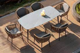 Outdoor Ceramic Garden Table Set For 6