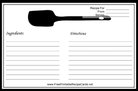 black and white printable recipe card