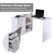Featuring a contemporary design, this file cabinet has a formal and elegant look that is hard to miss. Homcom Computer Desk Table Workstation L Shape File Cabinet White Home Office 5055974887497 Ebay