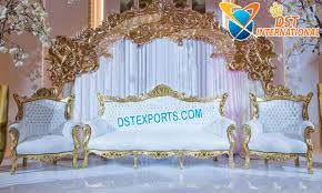 asian wedding white throne sofa set