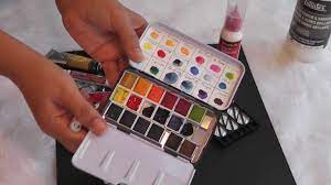 diy making a watercolor palette using