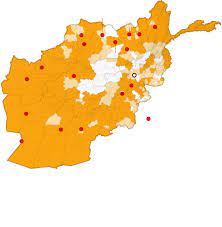 Map of afghanistan shows which districts are controlled by the taliban, contested or under government control. Qr5zefvjflhutm