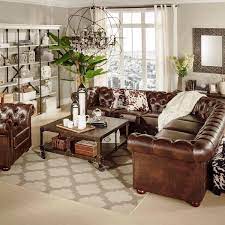 Chesterfield Brown Sectional Sofa