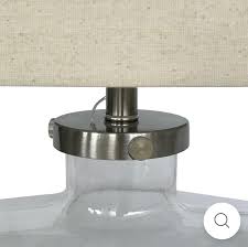 Fillable Bottle Lamp With Linen Shade