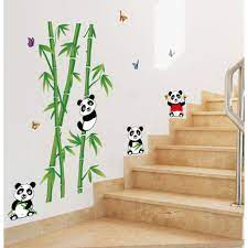 A Set Of Panda And Bamboo Wall Stickers