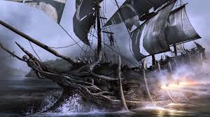 dark pirate ship wallpaper