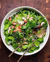 spinach salad with hot bacon dressing