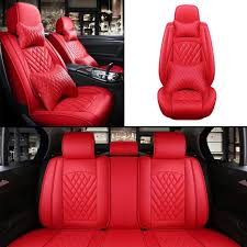 Red Universal Car 5 Seat Cover Front