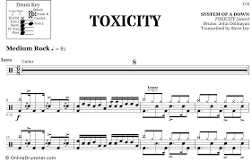 Toxicity System Of A Down Drum Sheet Music