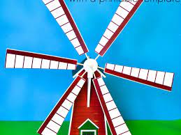 a windmill model with a printable pattern