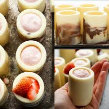 White Chocolate Shot Glasses With