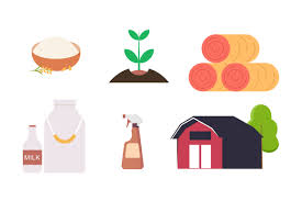 Farm House And Nature Elements Graphic