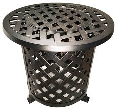 Round Patio End Table With Ice Bucket