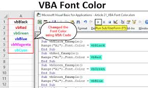 Vba Font Color How To Change Font Color In Excel Vba With