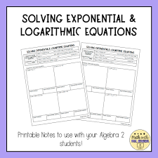 Logarithmic Equations Guided Notes