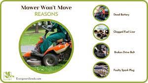 riding mower won t move forward or