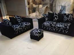 Some interior design blogs say that a grey sofa is boring or unoriginal. If You Are Hunting For Style And Comfort The Nancy Three Seater And Two Seater Suite Is A Flawless Pick Thi Black Fabric Sofa Cheap Sofa Sets Sofa Set Designs