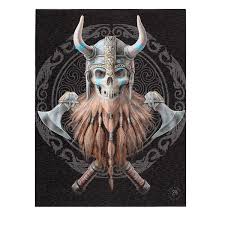Canvas Plaque Viking Skull 190x255mm