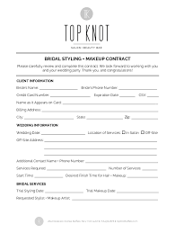 wedding hair and makeup contract
