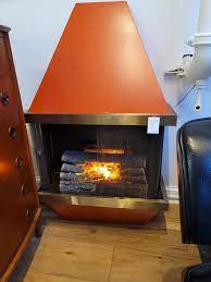 Vintage Orange Electric Fireplace From